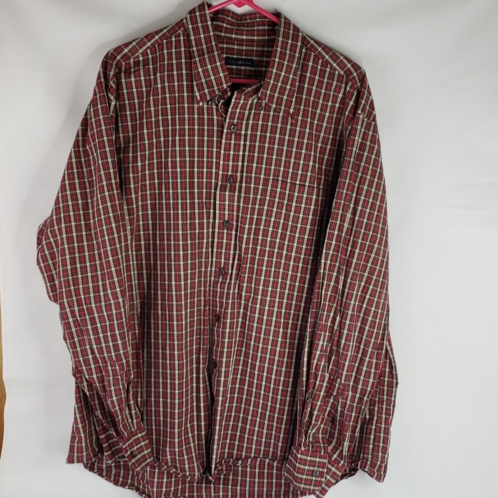 Club room bottom down long sleeve men shirt A2#18